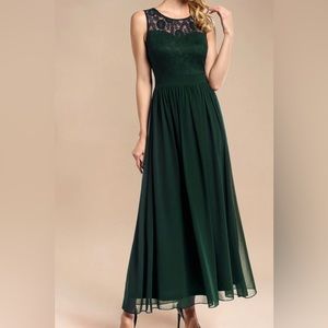 NWT DRESSYSTAR Maxi Formal Elegant Dress Dark Green Size:L